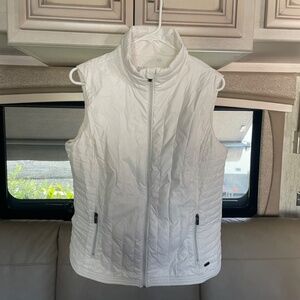 DKNY Sport Designer Down Vest L Puffer Style White Sz L